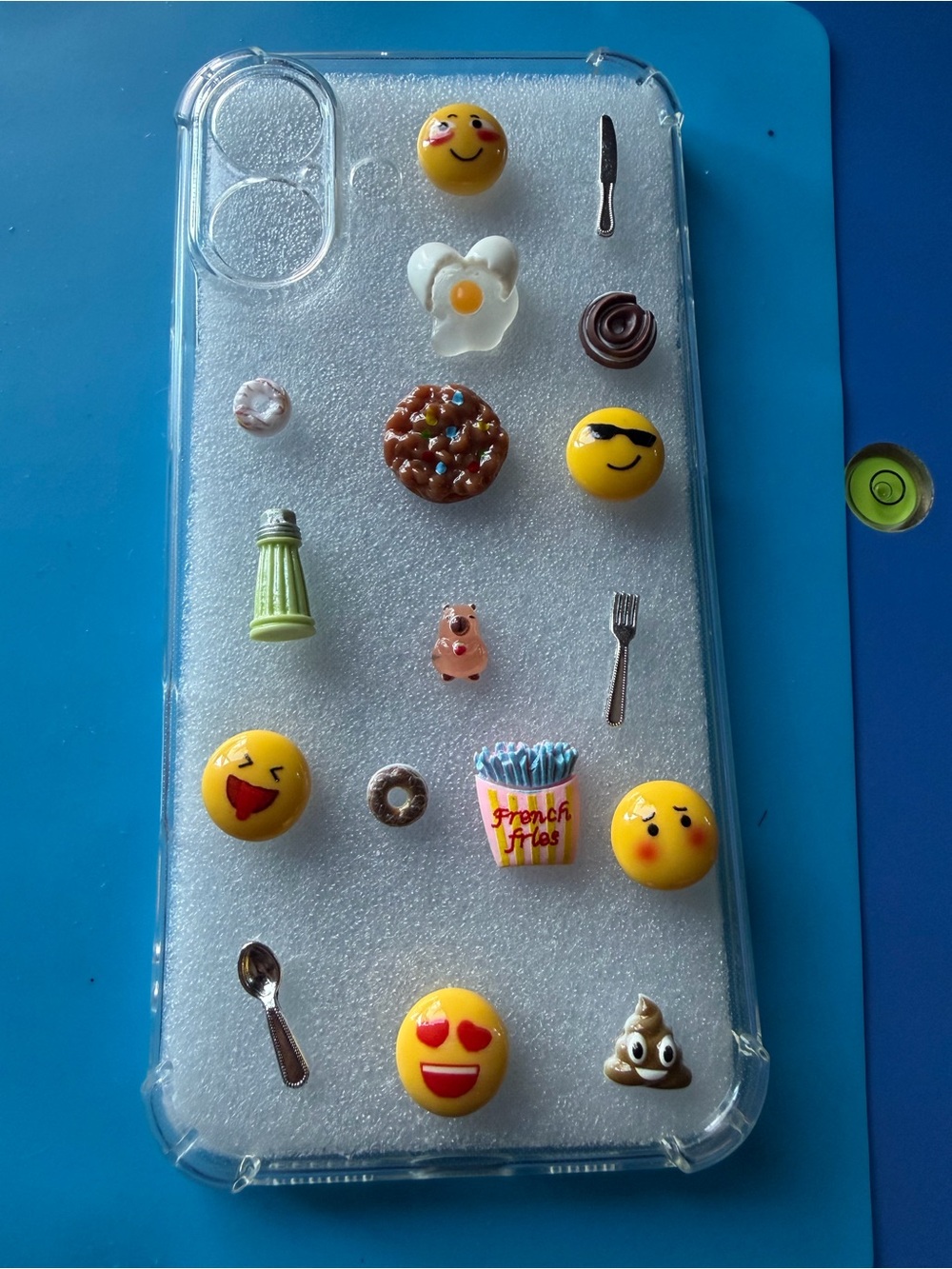 Clear Decorative Emoji & Food Phone Case - Yellow Accents